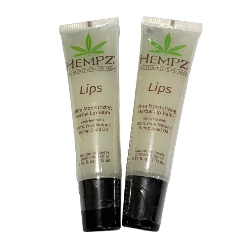 Hempz Ultra Moisturizing Herbal Lip Balm Hemp Seed Oil 0.44 oz 13mL Lot of 2 NEW
